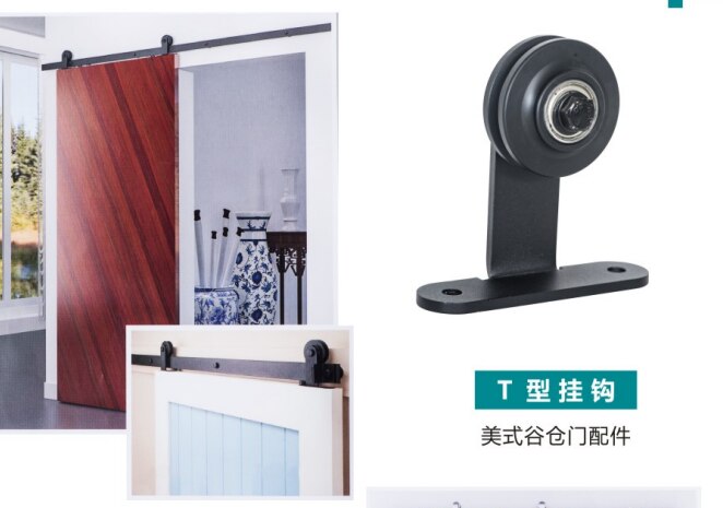 Rail de porte coulissante rustique noire de 183CM, pour armoire, Kit de rails coulissants pour portes en bois, vers l'europe HWC