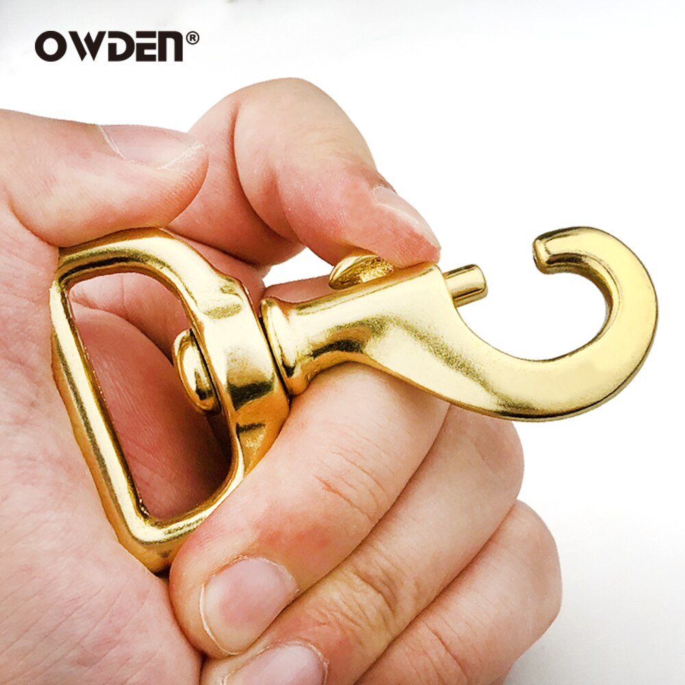 OWDEN 2Pcs Pure Solid Brass Trigger Swivel Eye Bolt Snap Hook