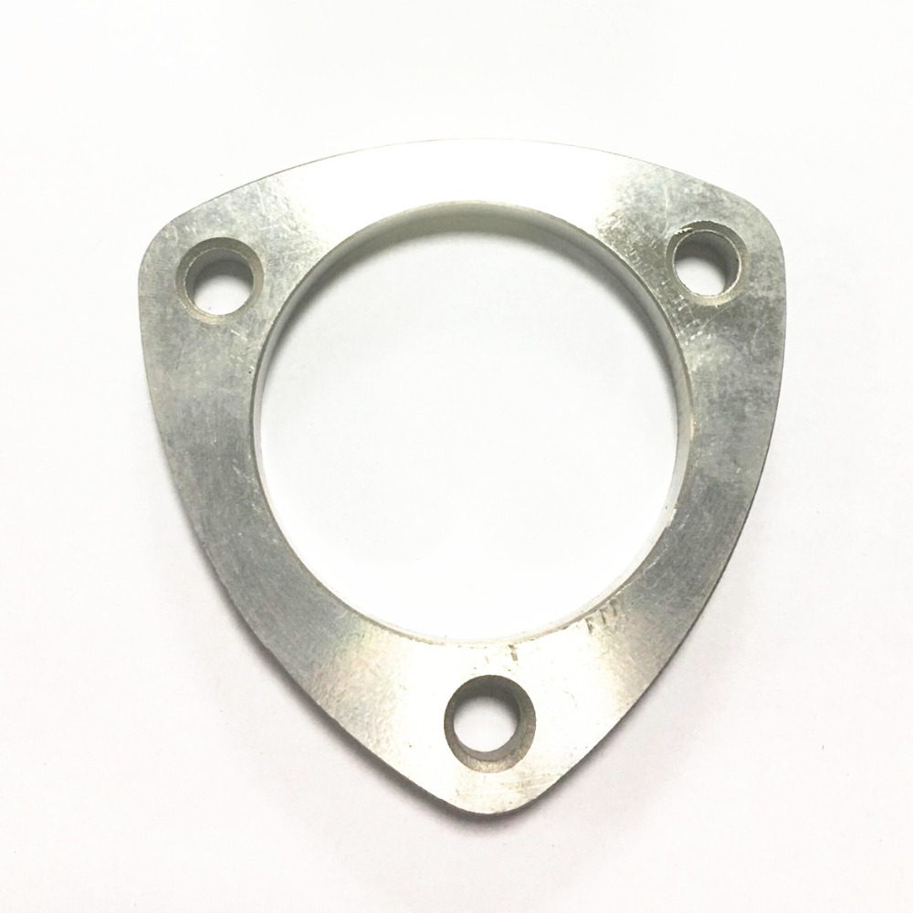 Rustfrit stål trekant 3 bolte 2 " 2.5 " 3 " lyddæmper udstødningsrør flange pakning header ned manifold samler bil flanger