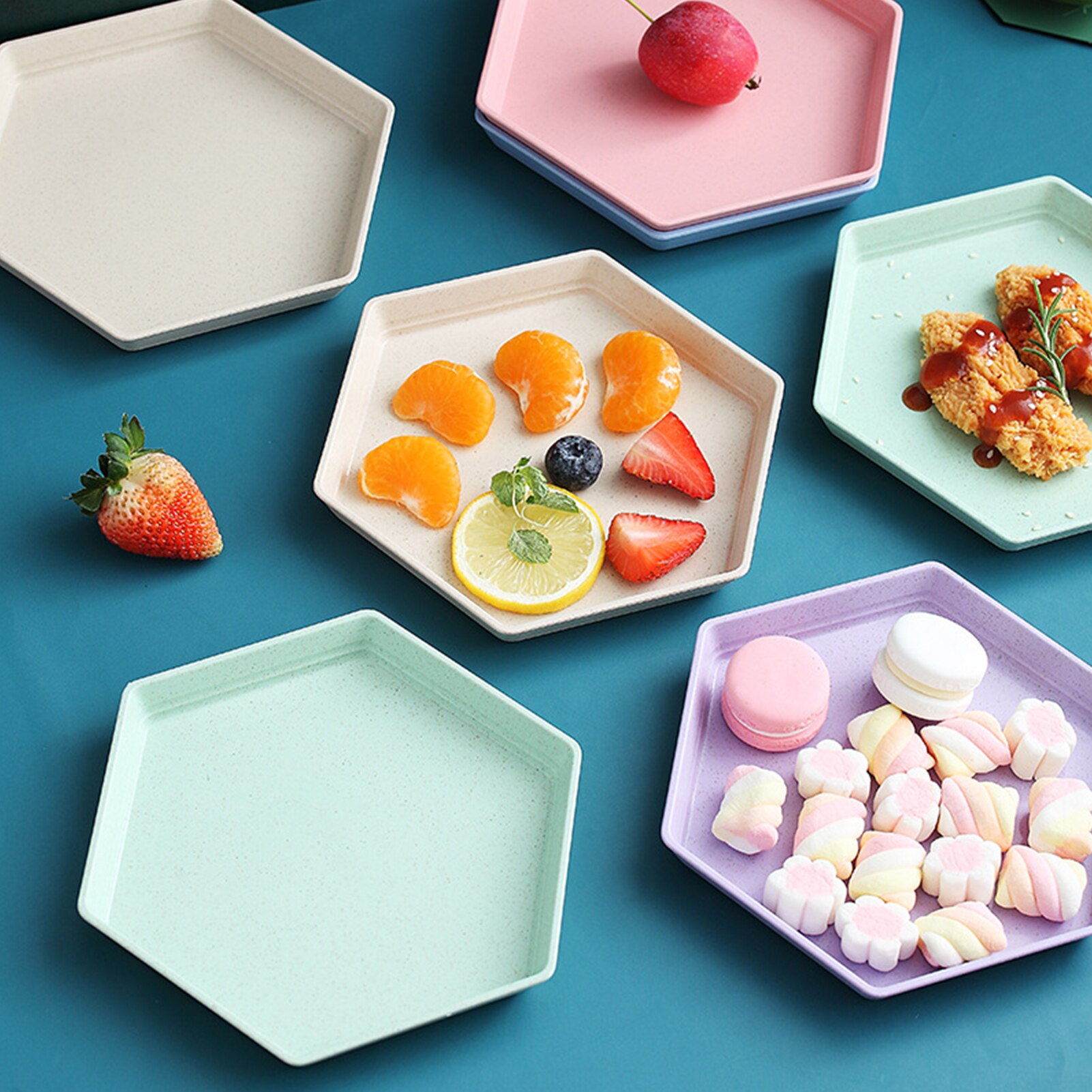 Plateau épais en paille de blé, pour Snacks, graines de Melon, assiette de fruits, vaisselle, Sauces, assiette à Dessert