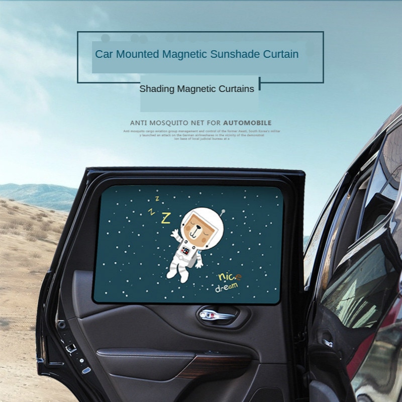 1PCS Car Magnetic Sunshade Curtain Cartoon Sunscreen Heat Insulation Sunshade Side Window Shading Car Window Insulation Curtain