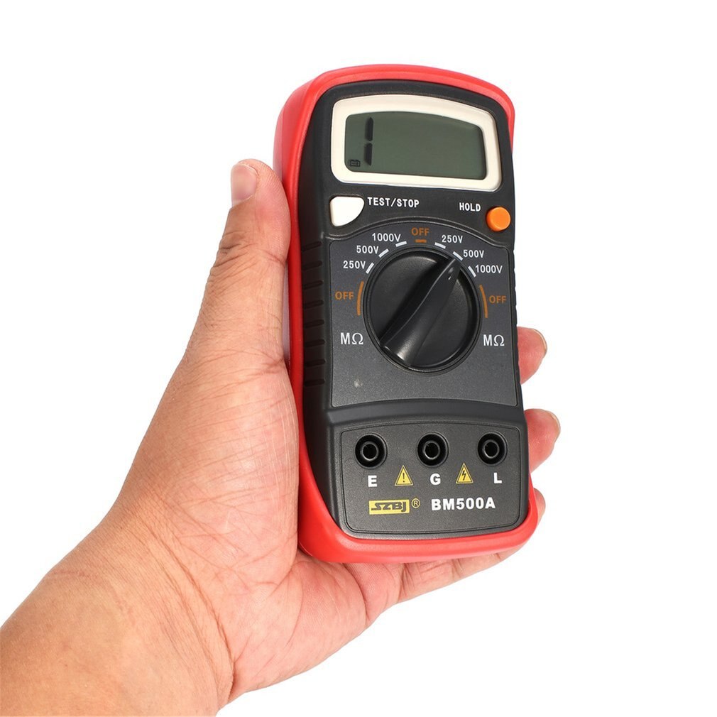 Bm500a isoleringsmotståndsmätare 1000v digitalt megger autoområde isoleringsmotstånd ohm meter testmätare megohmmeter