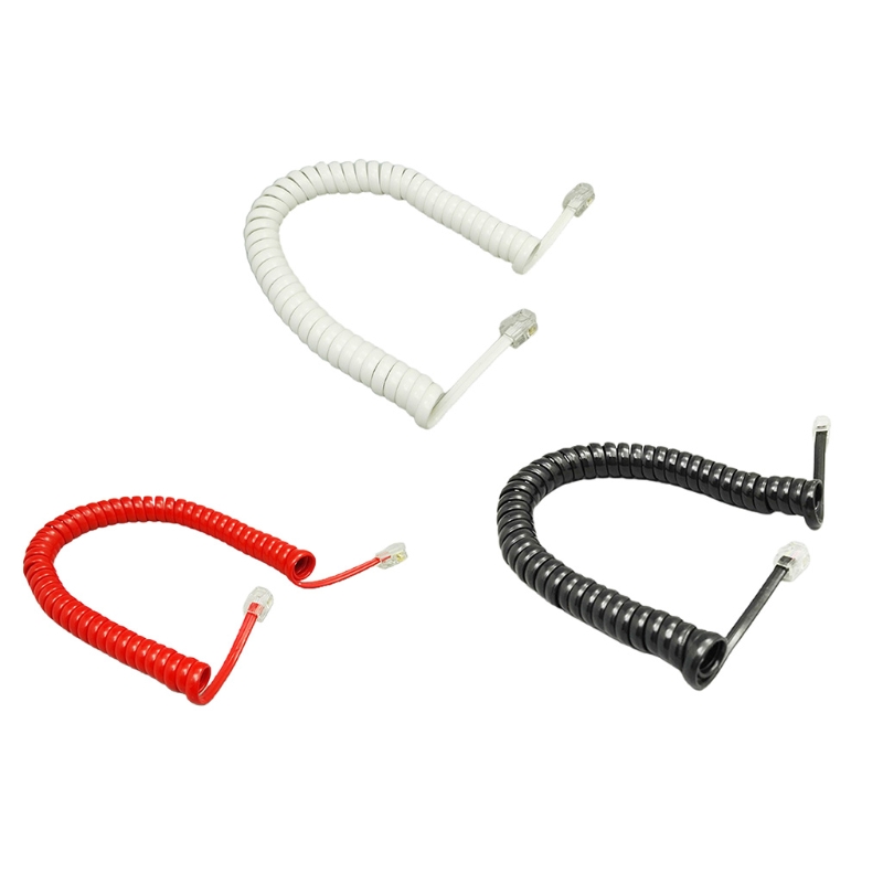 RJ9 Opgerolde Telefoondraad 6FT Gebogen Vaste Telefoon Handset Handvat Lijn 6Feet