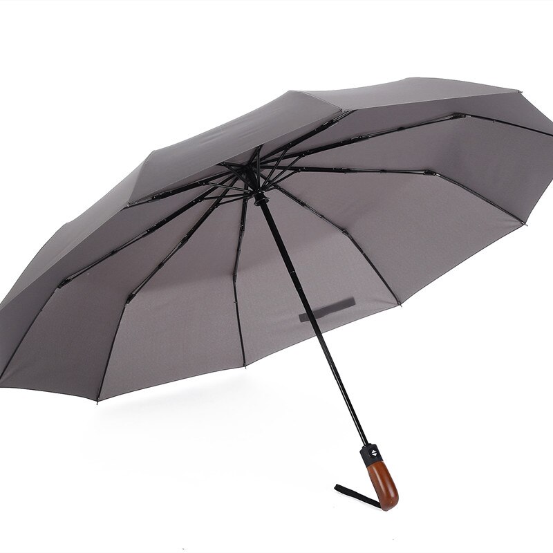 Leodauknow vindafvisende folde automatisk paraply auto luksus stort vindtæt læderhåndtag paraplyer regn til mænd