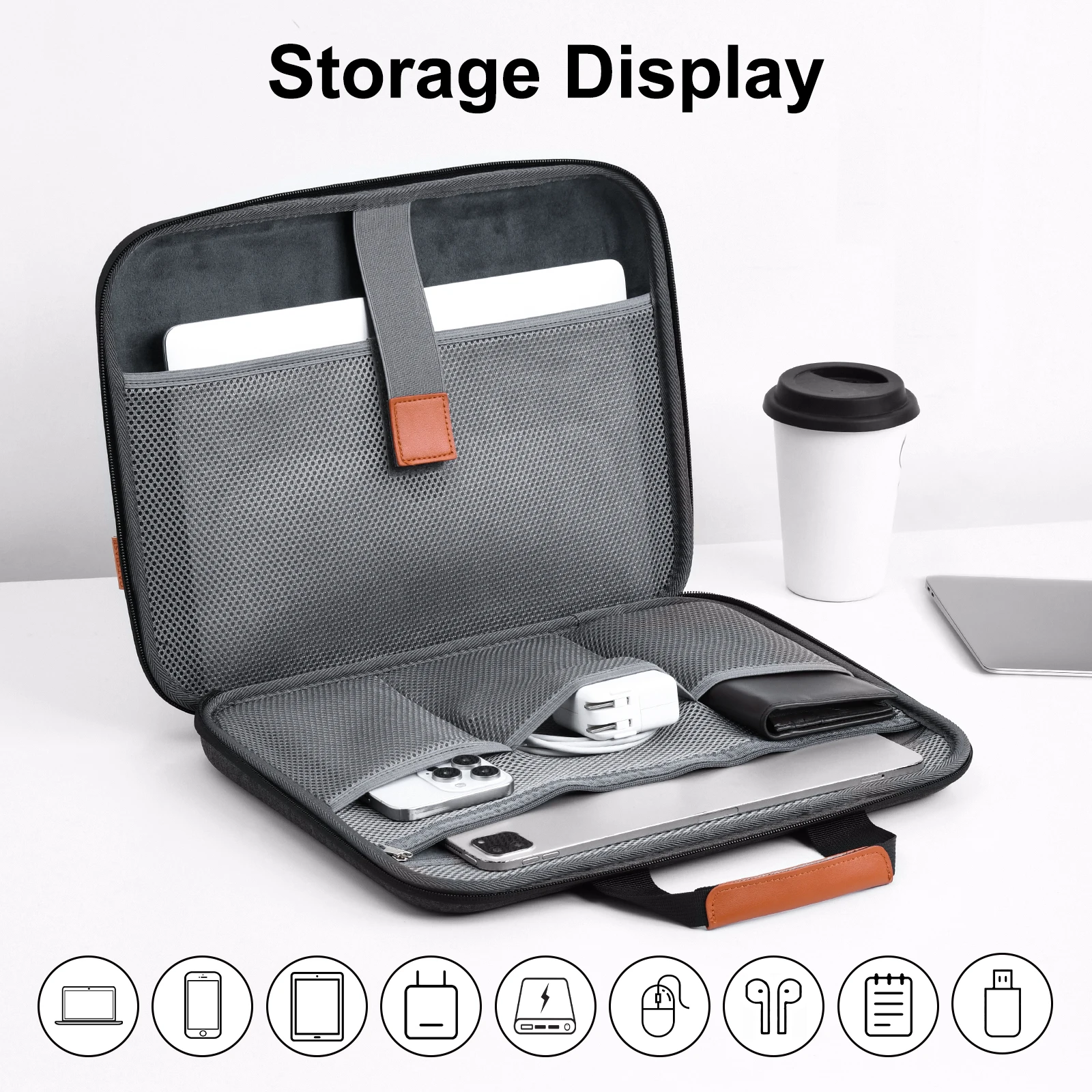 Funda Maletín EARY para Portátil 13.3-16.2" MacBook Pro/Air - Maletín Duradero de Poliéster