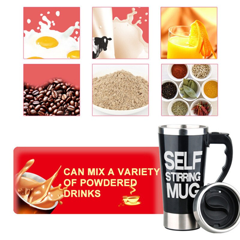 Self Stirrer Mug Automatic Double Coffee Milk Mixing Mugs Stainless Steel Thermal Insulated Cup Smart Electric Shaker Juice Cup