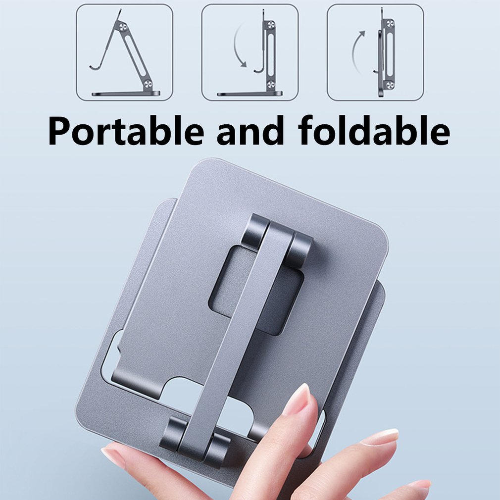 Tablet-halterung aus aluminium, höhenverstellbar und faltbar, sicher für ipad, samsung und xiaomi