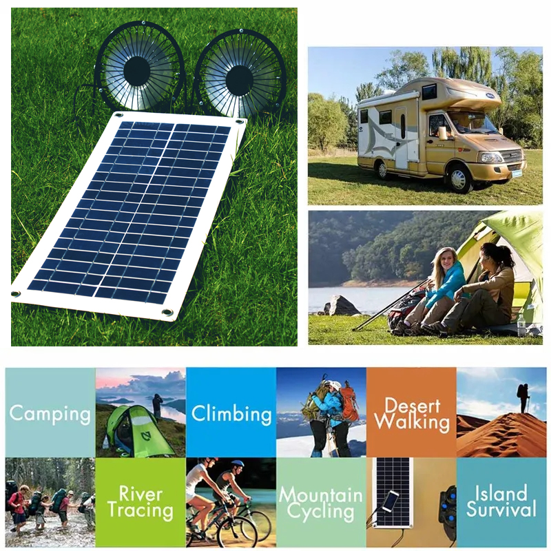 2000W Zonne-energiesysteem Zonnepaneel Kit 12V Zonnebatterij 10A-60A Controller Zonnepaneel Thuis Mobiele RV Auto caravan Thuis Campin
