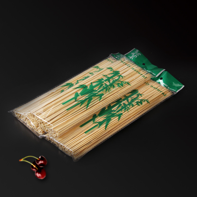 100pcs Bamboo Skewer Sticks Sturdy Disposable Barbecue Fruit Sticks Barbecue Party Buffet Food BBQ Tools Accessorie