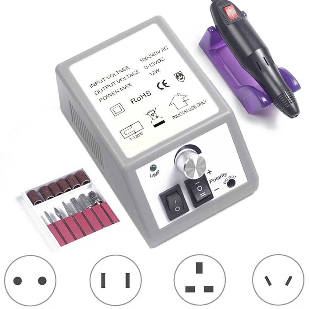 30000 Rpm Nail Boor Machine Set 40W Manicure Machine Apparaat Voor Manicure Pedicure Kit Pro Elektrische Nagelvijl voor Nail: 20000rpm-grey