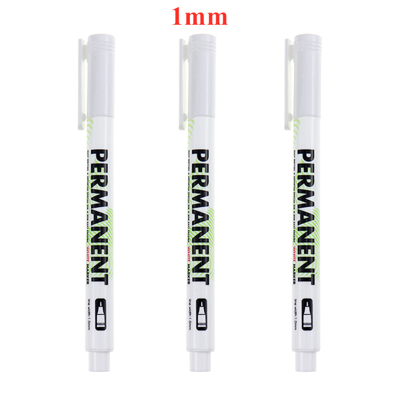 1/3/5 Stück weiße Markierungsstifte, 1,0 mm, 2,0 mm, schnell trocknend, dauerhaft, ölig, wasserfest, Farbe, Reifenmarkierungen, Graffiti-Stifte: verrotten