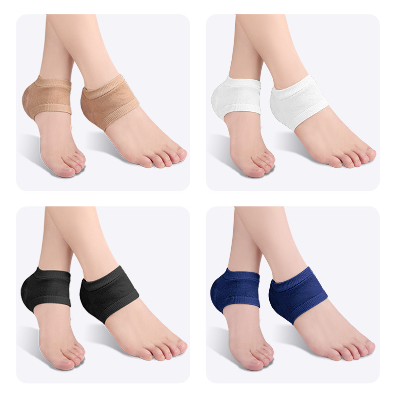 Protector de talón de silicona de Gel, almohadillas para el talón, copas para el talón, soporte para fascitis Plantar, cuidado de los pies, cojín de reparación de la piel, calcetines de medio yarda