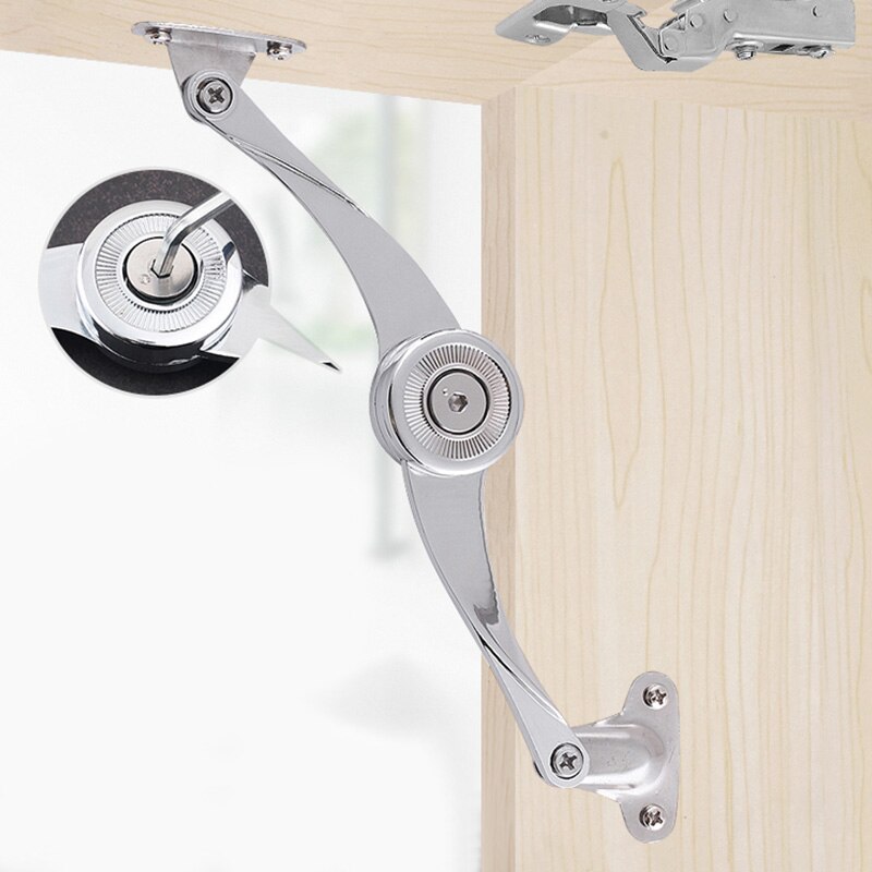 Zinc Alloy Cabinet Cupboard Door Adjustable Polishing Hinge Furniture Lift Up Strut Lid Flap Stay Support Hinge