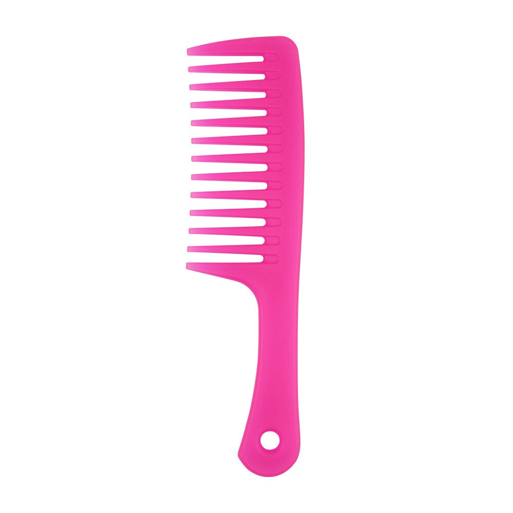 1 PC. Wide Tooth Anti-Static Hairdressing Comb Heat Resistant Woman Wet Detangle Curly Hair Brushes Pro Salon Styling Tools: rose red