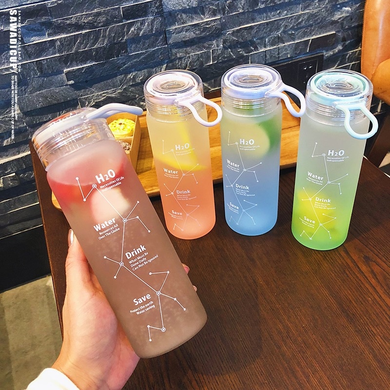 Korean Style Summer Cool Water Bottle Prosted Glass Bottles 460ml Women Girl Student Leakproof Drinkware Best Individuality