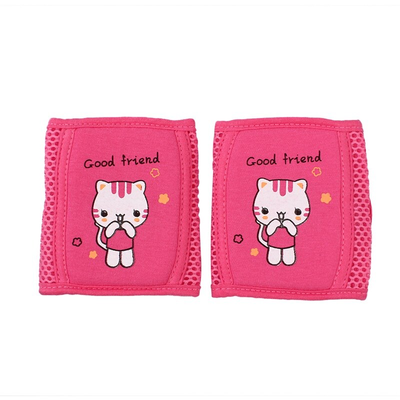 Cartoon Jongens Meisjes Kniebeschermers Kids Veiligheid Kruipen Elleboog Baby Peuter Baby Been Warmer Veiligheid Kids Mesh Knie Ondersteuning Beschermen: Red Cat