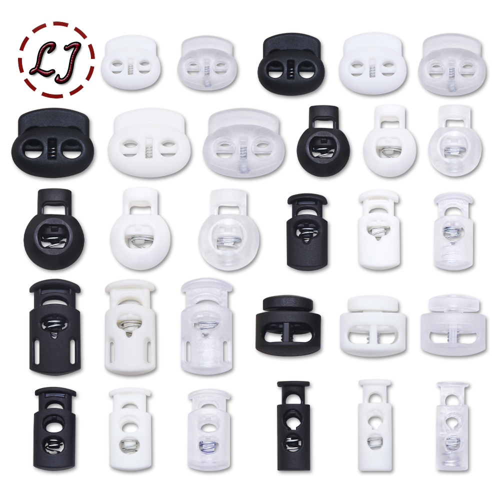 10pcs Cord Lock Plastic Stopper Cord Ends Toggles Clip Buckle Button Clear Frost Shoelace Sportswear DIY Bag Accessories