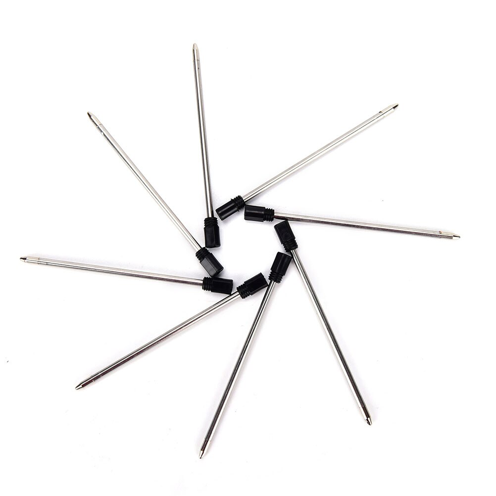10pcs Refill 1.0mm Full Metal Core 7cm Metal Crystal Pen Refill Black Blue Ballpoint Ball Point Pen for Writing