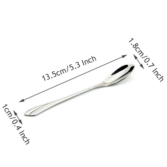 Ermakova sett  of 2 espresso skje 4 inches mini kaffeskje liten bistro skje til dessert rustfritt stål te forrett: Type b