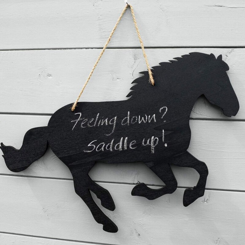 1Pcrustic Boerderij Krijtbord Dier Koe Paard Kip Varken Hout Westerse Home Decor Bericht Boerderij Keuken Schoolbord: Horse