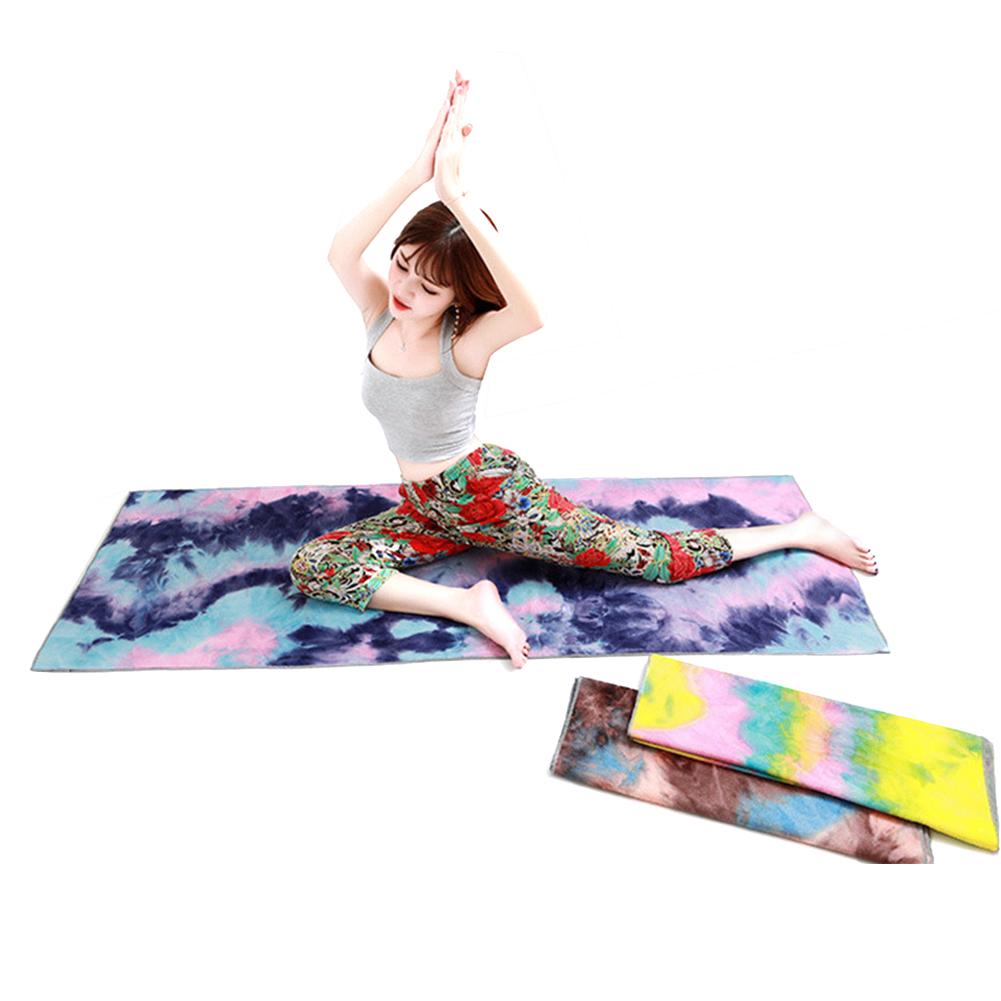 Tie-Dye Afdrukken Yoga Deken Fijne Vezel Deeltjes Zachte Yoga Mat Padded Yoga Fitness Pilatus Handdoek Met Mesh Trekkoord zak 183Cm