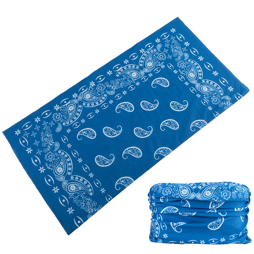 Paisley Magic Seamless Bandanas Women Men Sports Headband Outdoor Head Scarf For Female Male Buffs Face Shield: DEEP BLUE