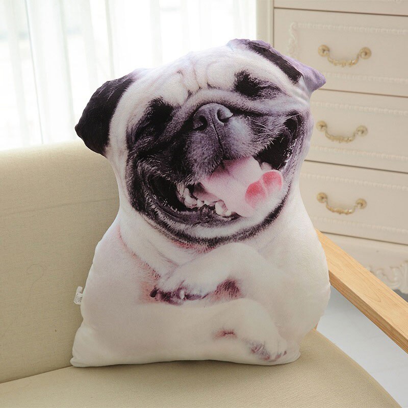 3d simulering plysj hundepute til trykk dyrepute naturtro morsom kastepute til sofa tegneserie av bomull: Shar pei