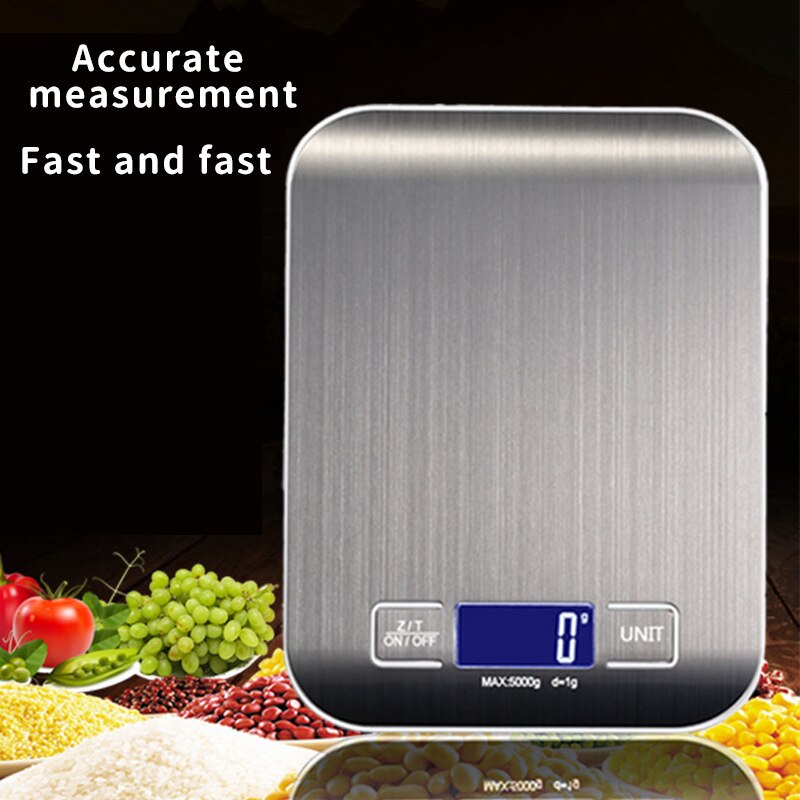 Rechargeable Stainless Steel Electronic Kitchen Scale Household Small Baking Scale