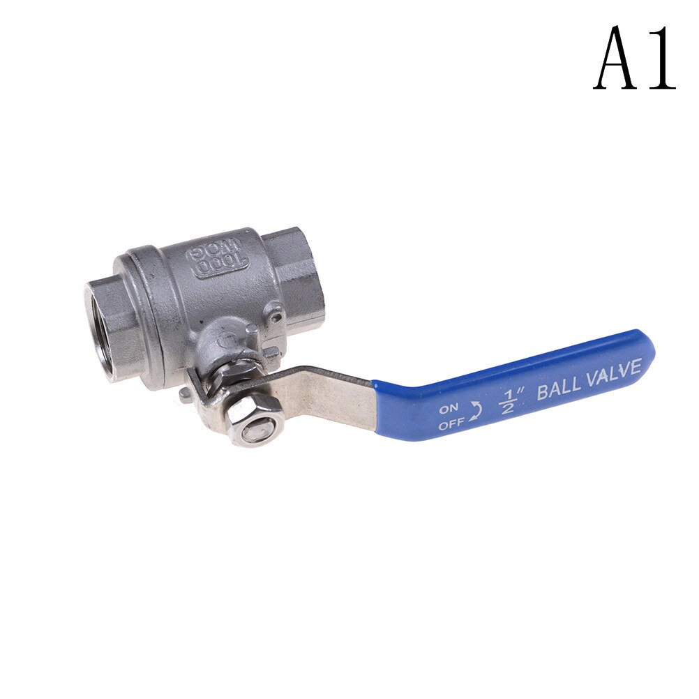 1/2'' Ball Valve Full Port Plumbing Fixing Female NPT Threaded SS 304 Stainless Steel Vinyl Handle WOG1000