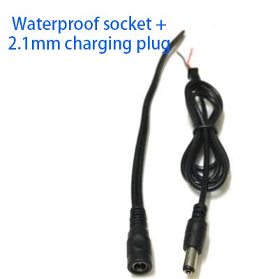 36V 48V eBike Lithium Li-ion Battery Cell T Type Discharge Connector Charger Round Power Wire Cable DC plug 5.5*2.1 Socket 15cm: Socket and plug / t type 30cm F-M