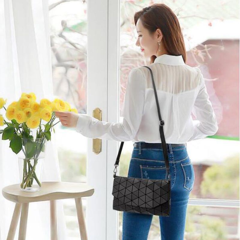 Matte Vrouwen Avondtasje Schoudertassen Meisjes Flap Handtas Mode Geometrische Casual Clutch Messenger Bag