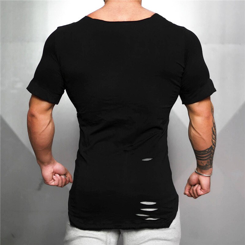 Miesten lyhythihainen t-paita kehonrakennus fitness-t-paita miesten urheilu-t-paita isot koot topit t-paidat
