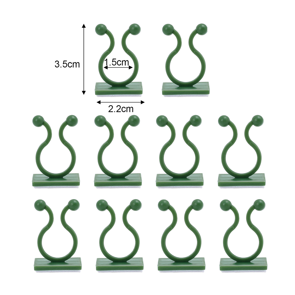 Clips de soporte para plantas de jardín, lazos para flores de orquídeas trepadoras, enredadera de tomate, accesorio de pared autoadhesivo Invisible de plástico, gancho de encuadernación: M / Marrón
