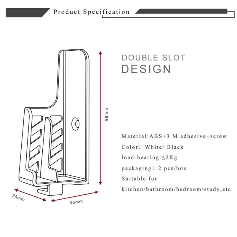 Universal Tablet PC Phone Wall Mount Bracket Holder For Adjustable Viewing Angle Double-Groove Compatible With E-Reader Kindle