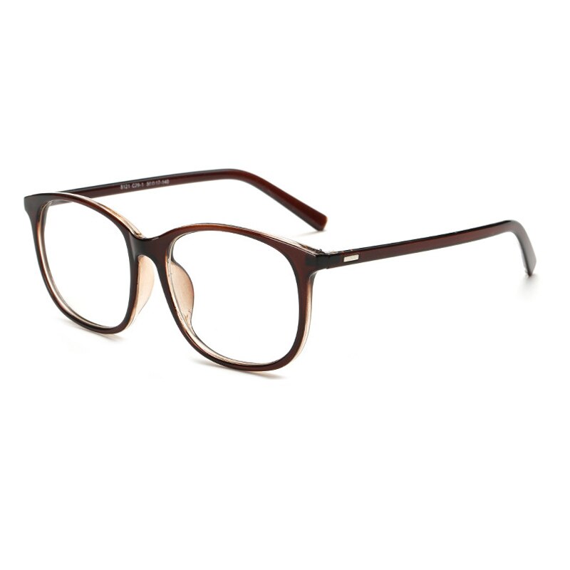 Elbru Women Glasses Frame Men Black Eyeglasses Frame Vintage Oversize Square Frame Clear Lens Glasses Optical Spectacle Frame: Brown