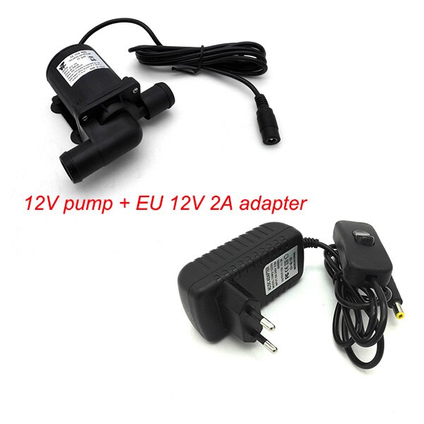 JT-800C 12V 24V Mini DC Water Pump 800~1000L/H Submersible long life use Fountain, Aquarium Fish Tank: 12V pump and EU12V2A