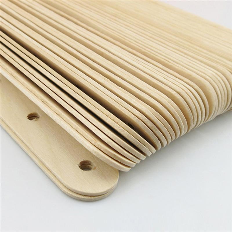 Palitos artesanales de madera Natural, palo de madera para paletas con agujeros para manualidades DIY, diseños creativos (Color Natural), 50 Uds.