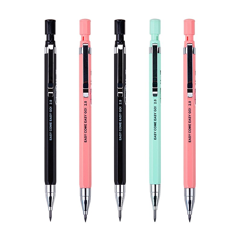 3 Pcs 2.0mm thick core mechanical pencil student writing can replace the refill lead with pencil sharpener stationery