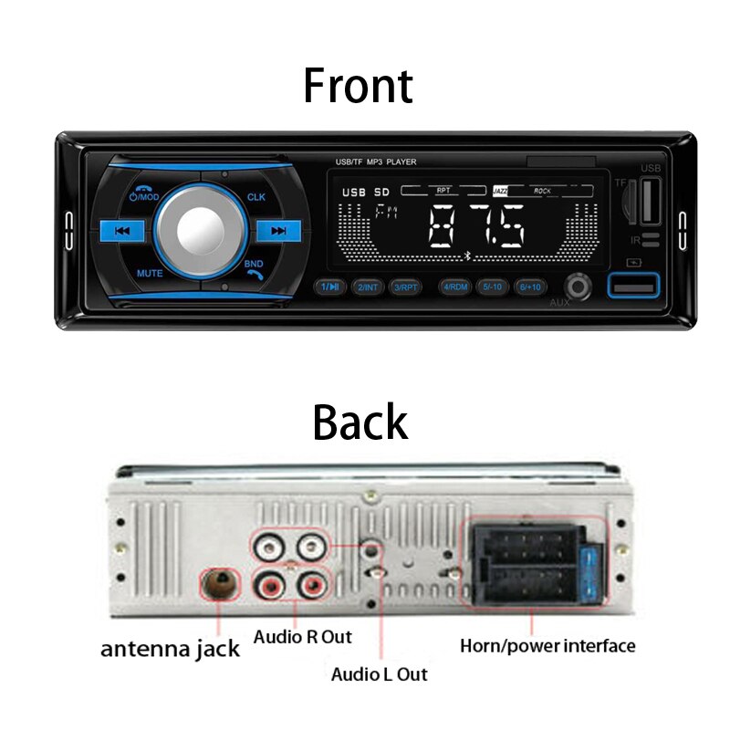 Car Radio MP3 Multimedia Players AUX Input 1 Din With Bluetooth USB FM Stereo Music