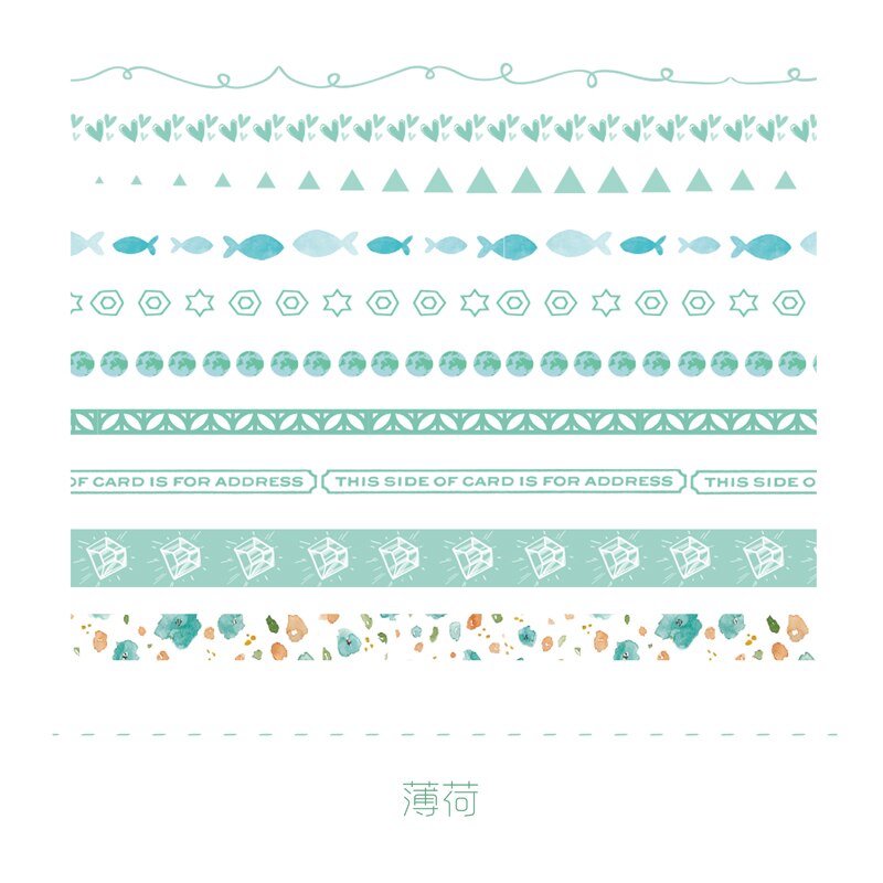 Journamm-cintas decorativas Kawaii para Scrapbooking, cintas de papelería decorativas Kawaii, para de niños, 10 unidades: B