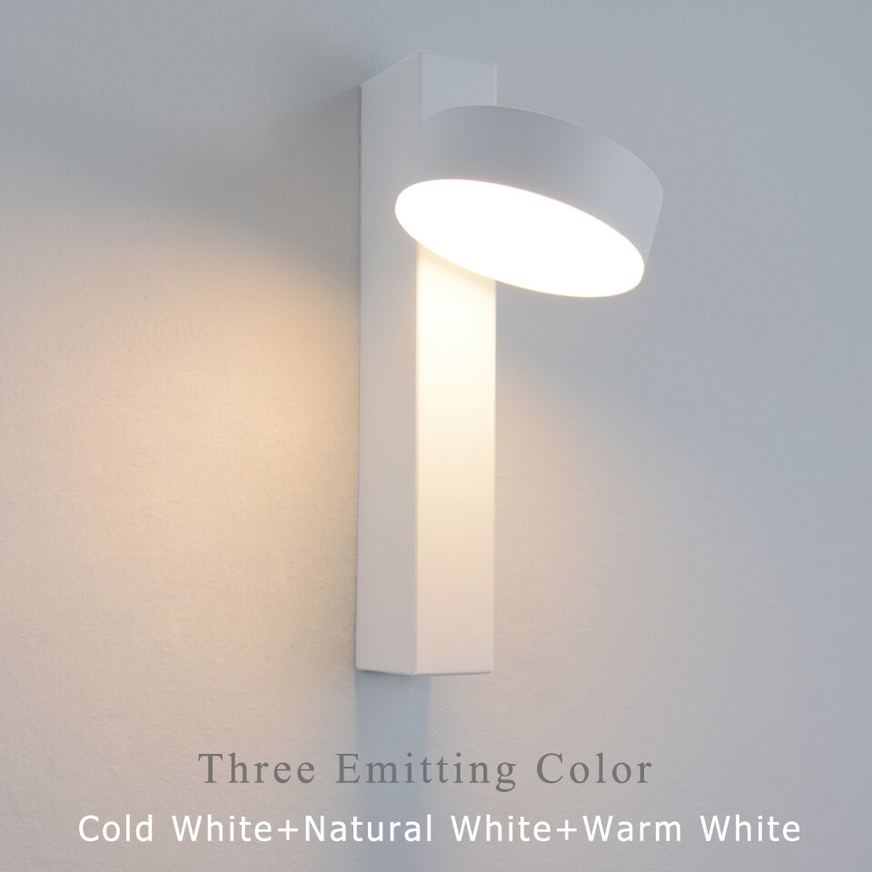 LED wandlamp met schakelaar verstelbare 3 soorten van kleur temperatuur Nordic bed wandlampen slaapkamer woonkamer LED wall licht