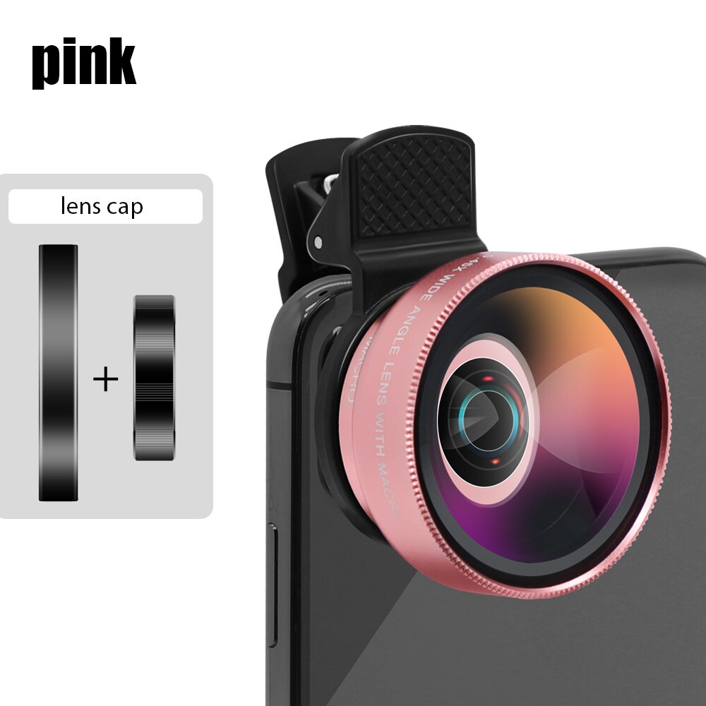 telescopio para celular lente macro para celular объектив ojo de pez xiaomi lente macro teleobjetivo para moviLente Macro para teléfono, ojo de pez, lupa para cámara de teléfono, lente de cámara de teléfono, ojo de pez: Rose gold