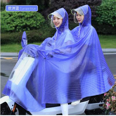 Moderigtigt regnfrakke dobbelt elektrisk motorcykeldæksel voksen batteri bil vandtæt batch vandtæt poncho vandretur regnfrakke: Multi