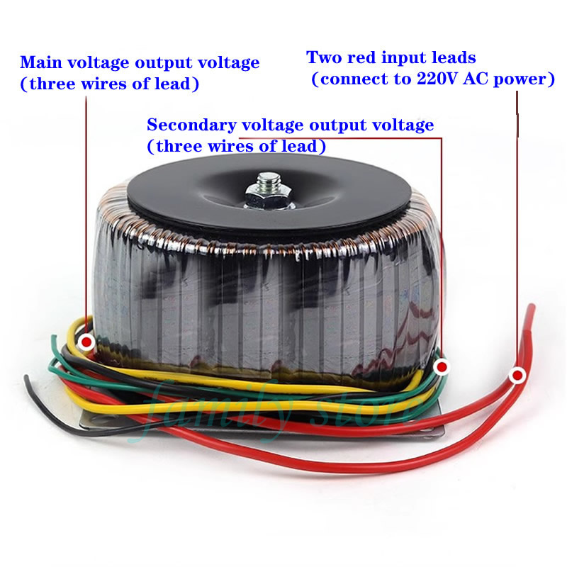 800w 220v till dubbel 12v 24v 30v 36v 48v 50v toroidtransformator, subwoofer/förstärkare/högtalartransformator