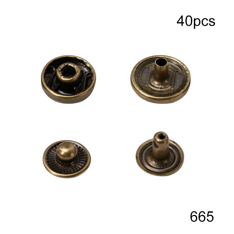 Miusie 40 Set Lederen Snap Fasteners Kit Metalen Drukknopen Naaien Knop Snap Fasteners Voor Leer Craft En Kleding Handgemaakte: Type 3