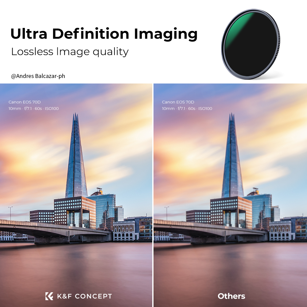 K &Ampere; F Konzept ND Filter ND1000 52mm 58mm 67mm 77mm neutral Dichte Objektiv Filter HD 18 schicht mit Nano Beschichtung für Kanon Nikon Objektiv