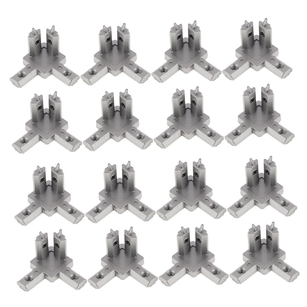 16pcs Aluminum Profile Series T-slot 3-way 90 Deg Corner Connector