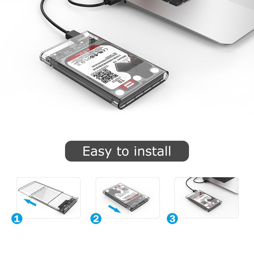 Reletech 2.5 transparent hdd caso sata para usb 3.1 gen2 10gbps externo disco rígido caso interface 5gbps disco caso suporte uasp