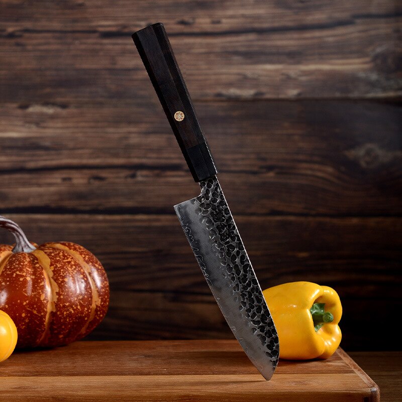 Kitchen Knife Set High Forged 3 Layers Steel Chef Knife 8Cr14Mov Steel Core Japanese Sashimi Knife Cooking Tools: Clear