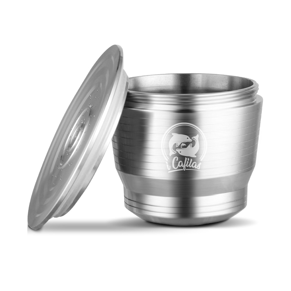 Nespresso Reusable Capsule with Press coffee Metal Tamper Refillable Inoxidable Coffee Pod Filters Stainless Steel